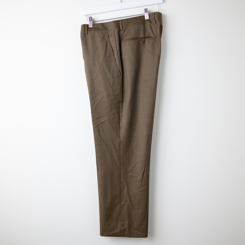 Santorelli Romeo Wool Pants Mens 33 Tobacco Brown Luxury Serge 1900F Italy
